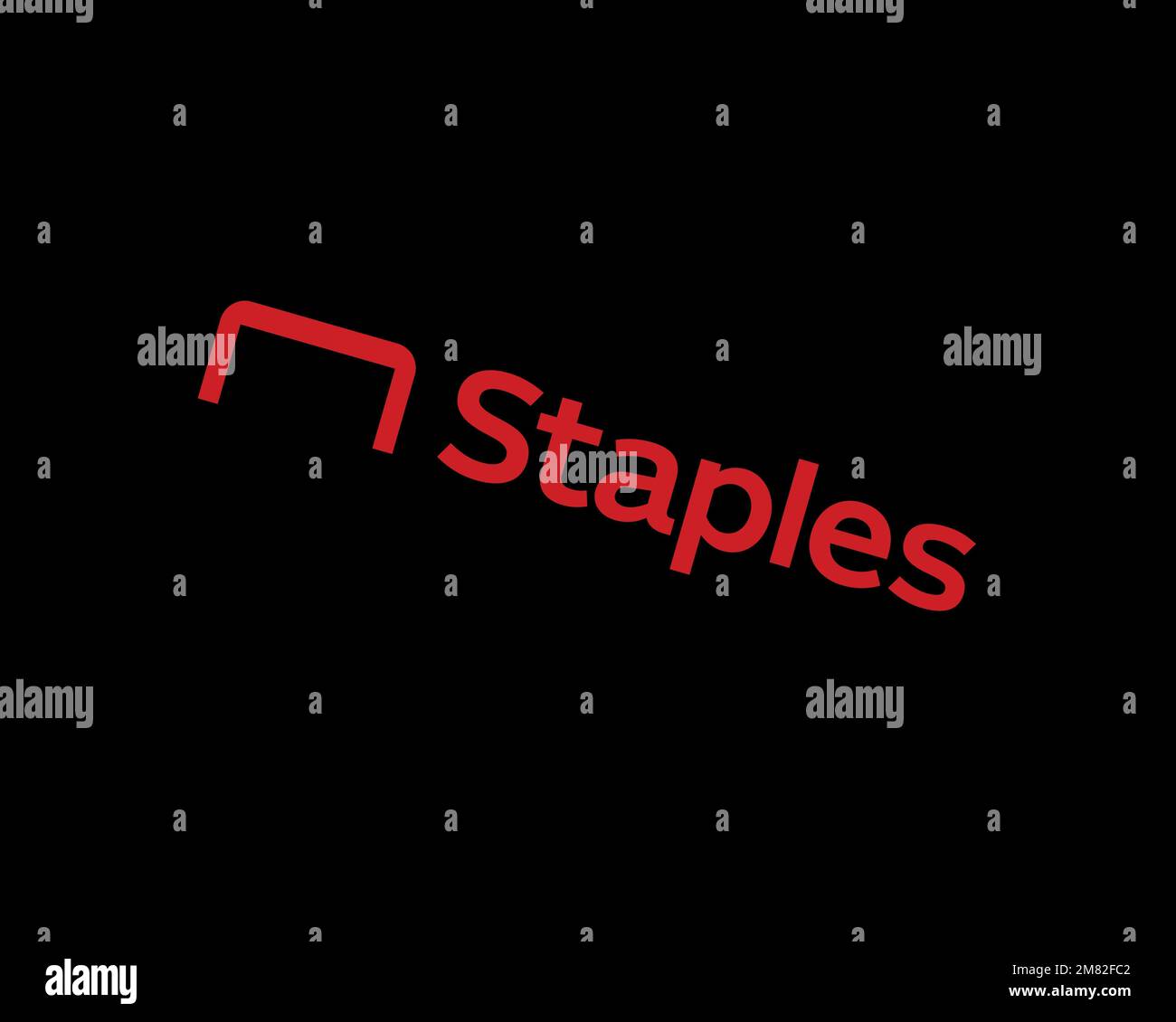 Staples Inc. rotated logo, black background B Stock Photo Alamy