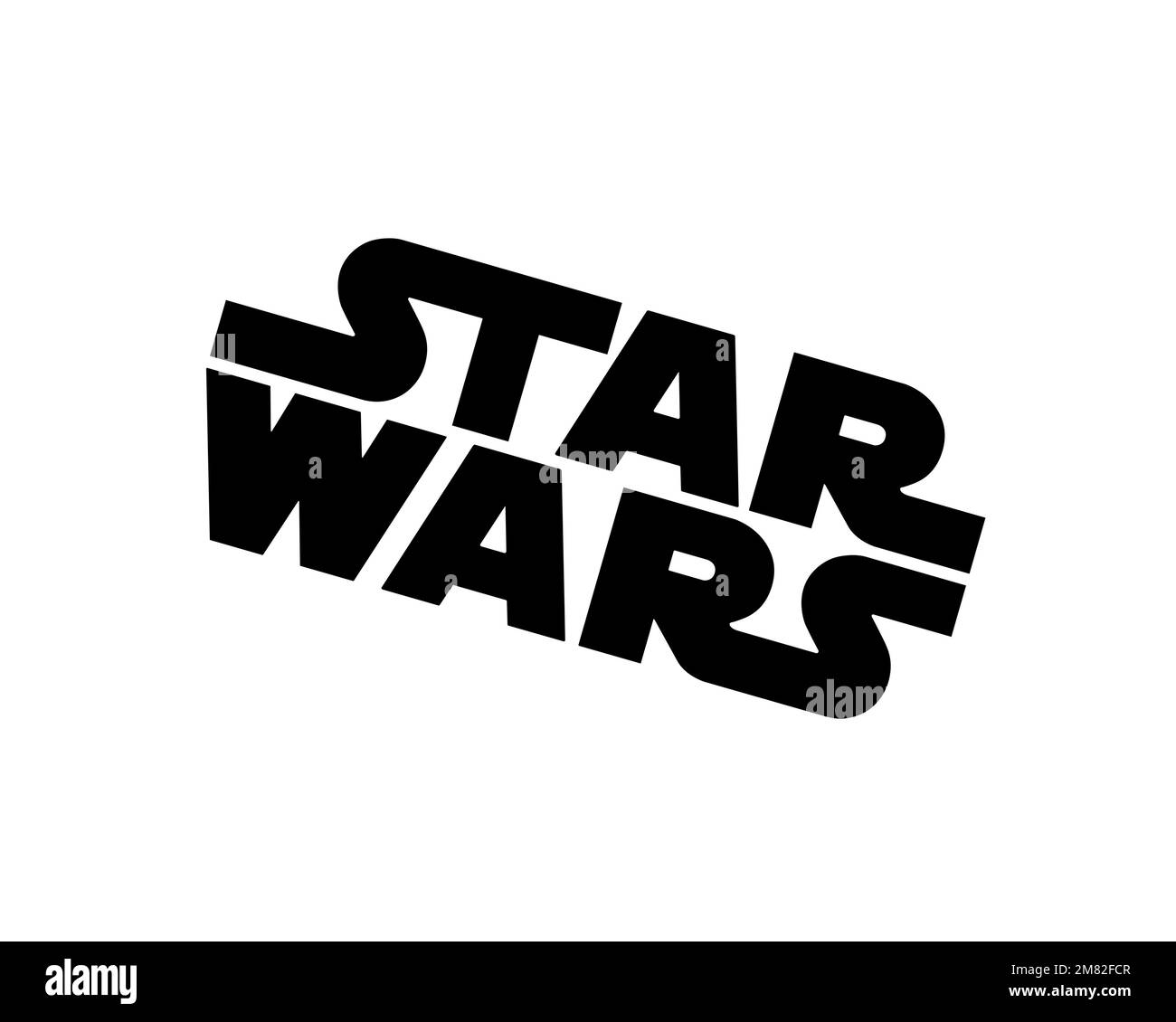 Star Wars, rotated logo, white background B Stock Photo