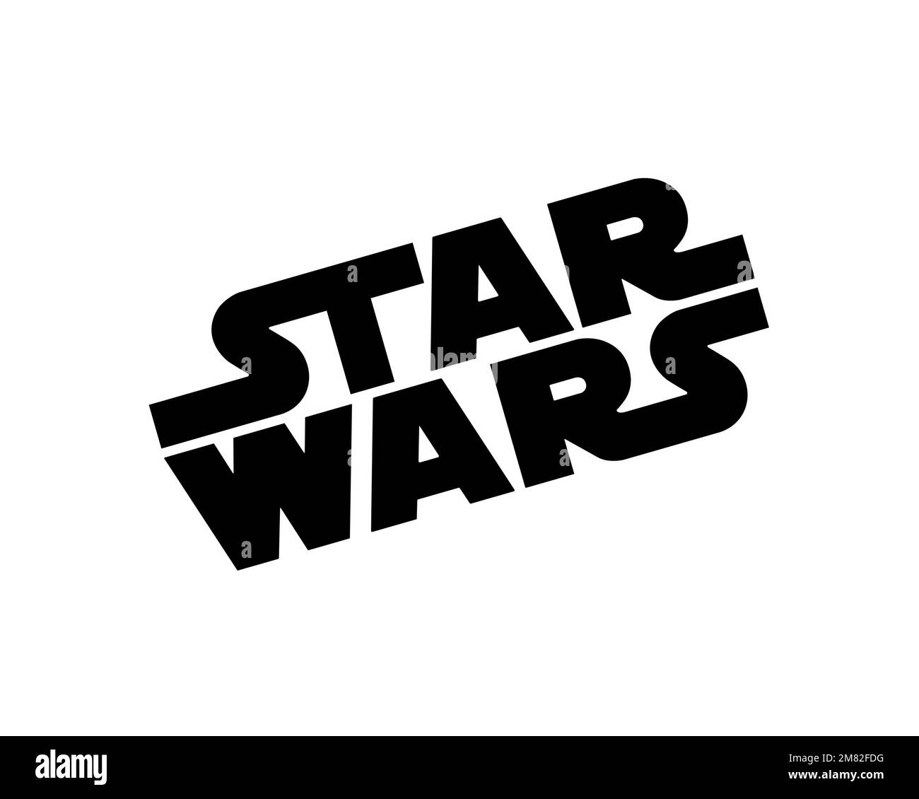 Star Wars, rotated logo, white background Stock Photo