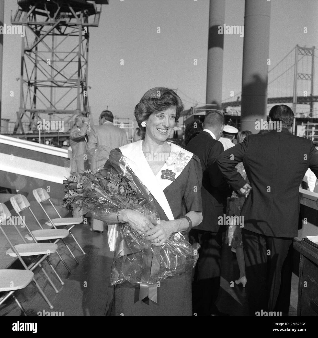 Jonda McFarlane, sponsor, attends the launching ceremony for the guided