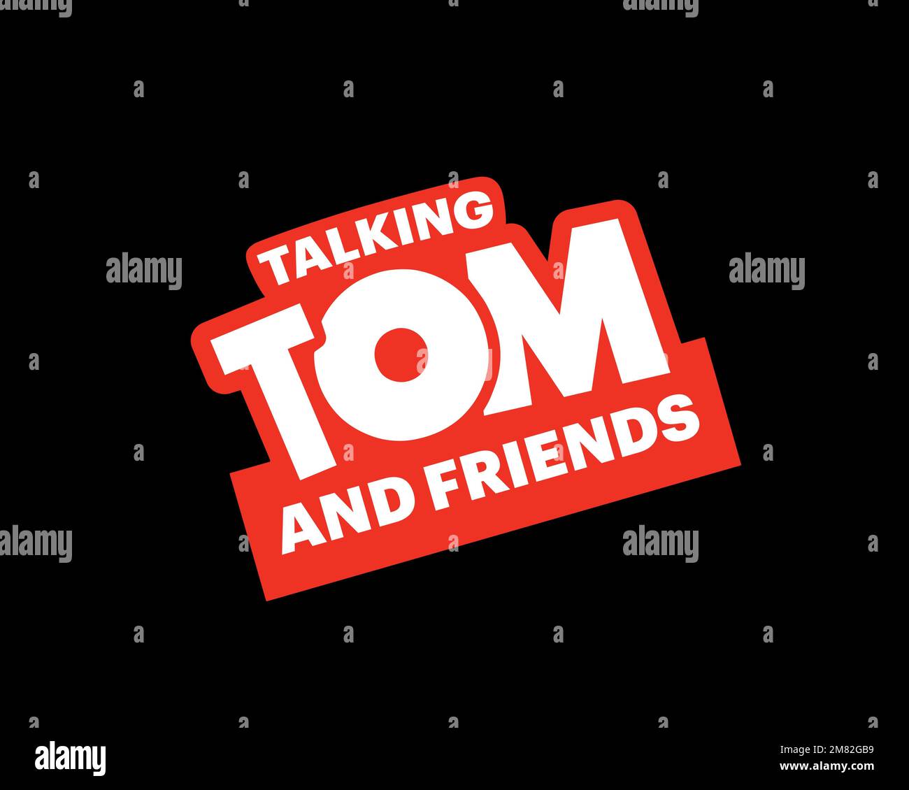 Talking Tom and Friends, rotated logo, black background Stock Photo Alamy