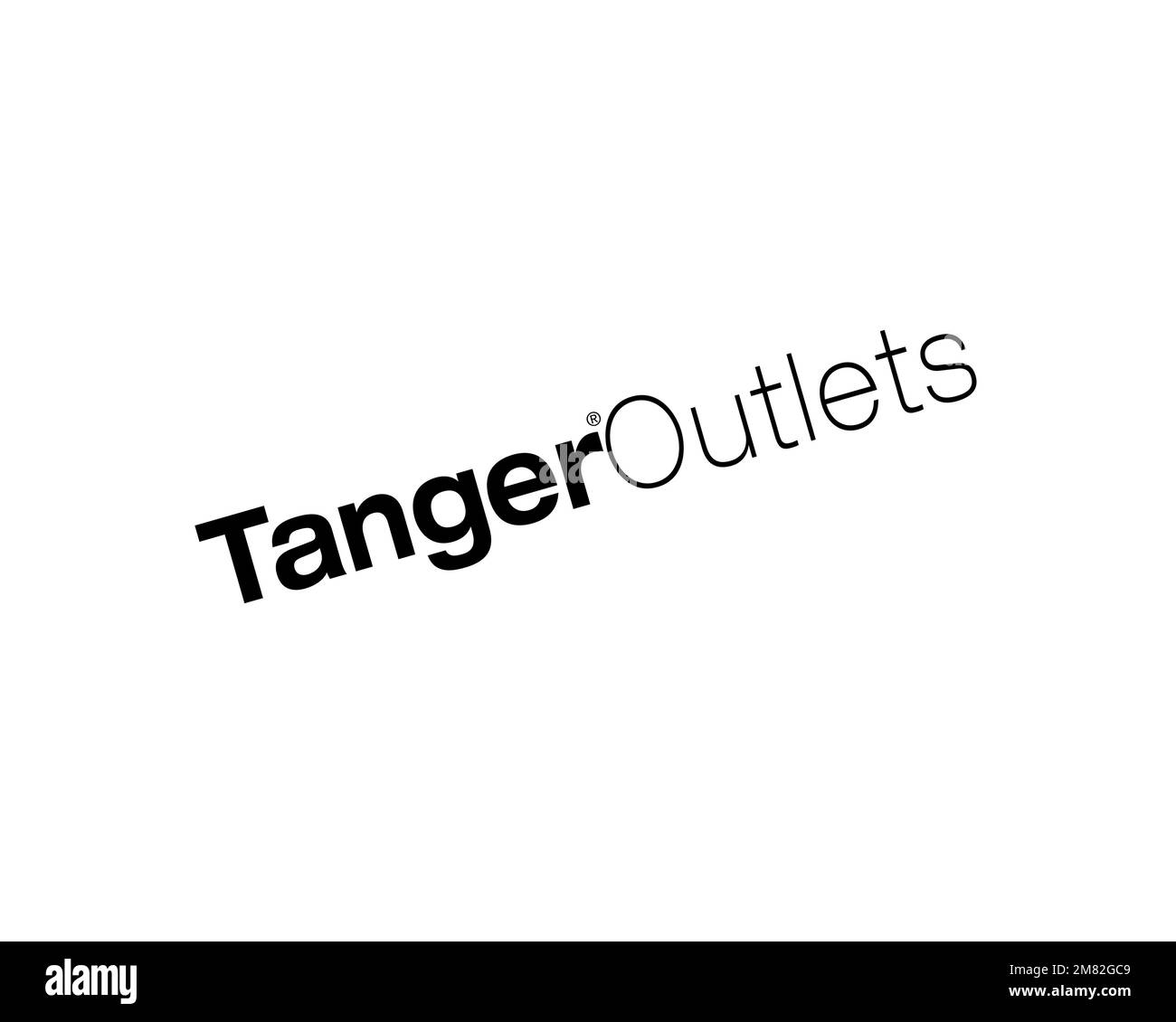 Tanger Factory Outlet Centers, Rotated Logo, White Background Stock