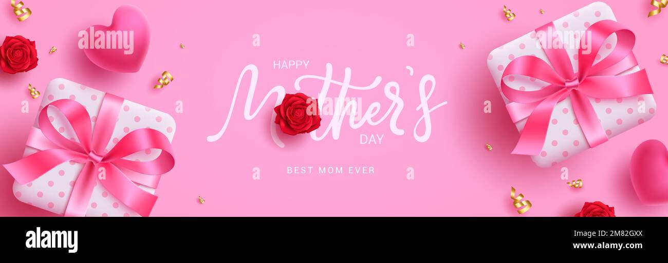 Happy mother's day text vector design. Mother's day greeting typography ...