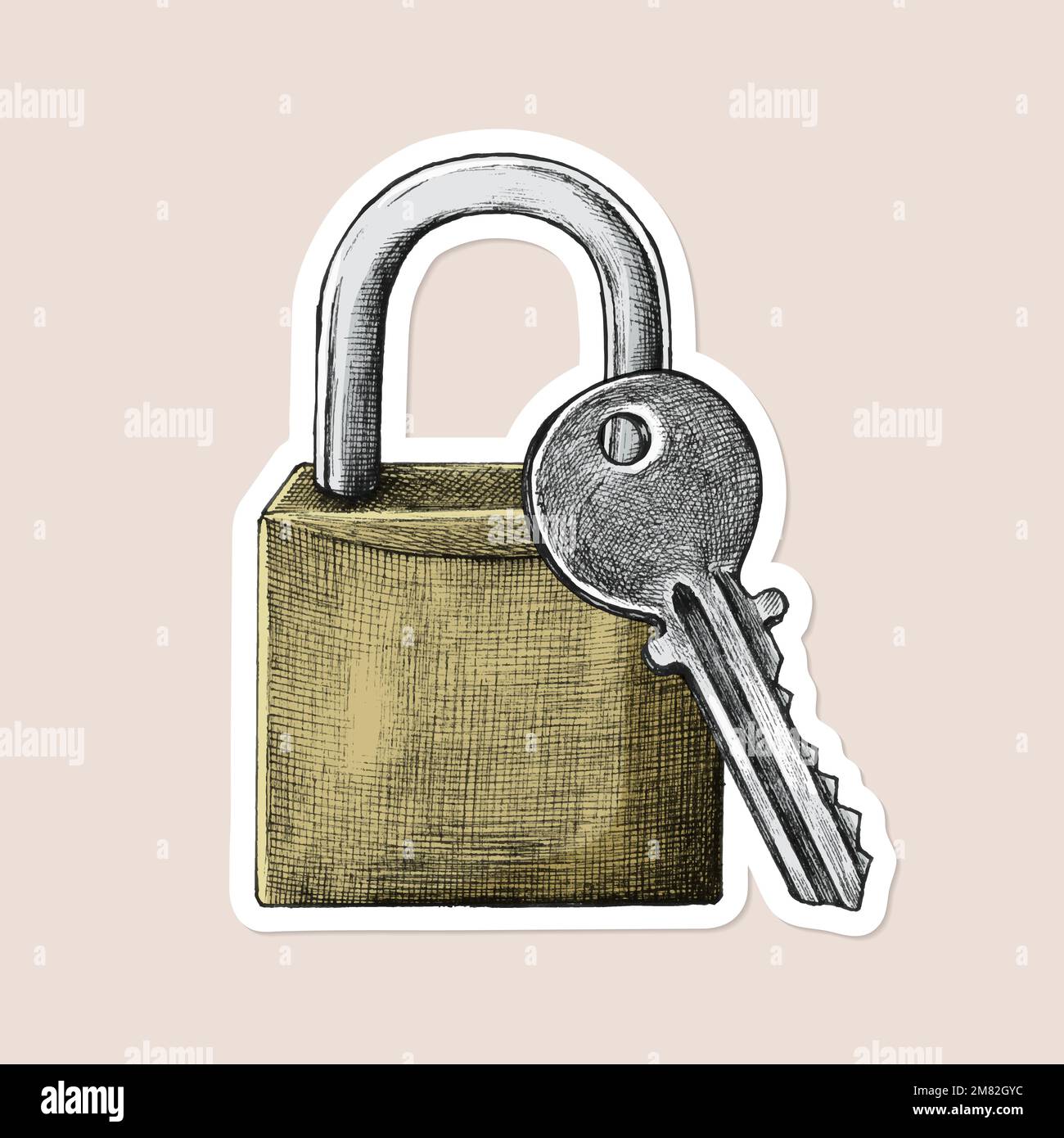 Vector lock and key sticker Stock Vector Image & Art Alamy