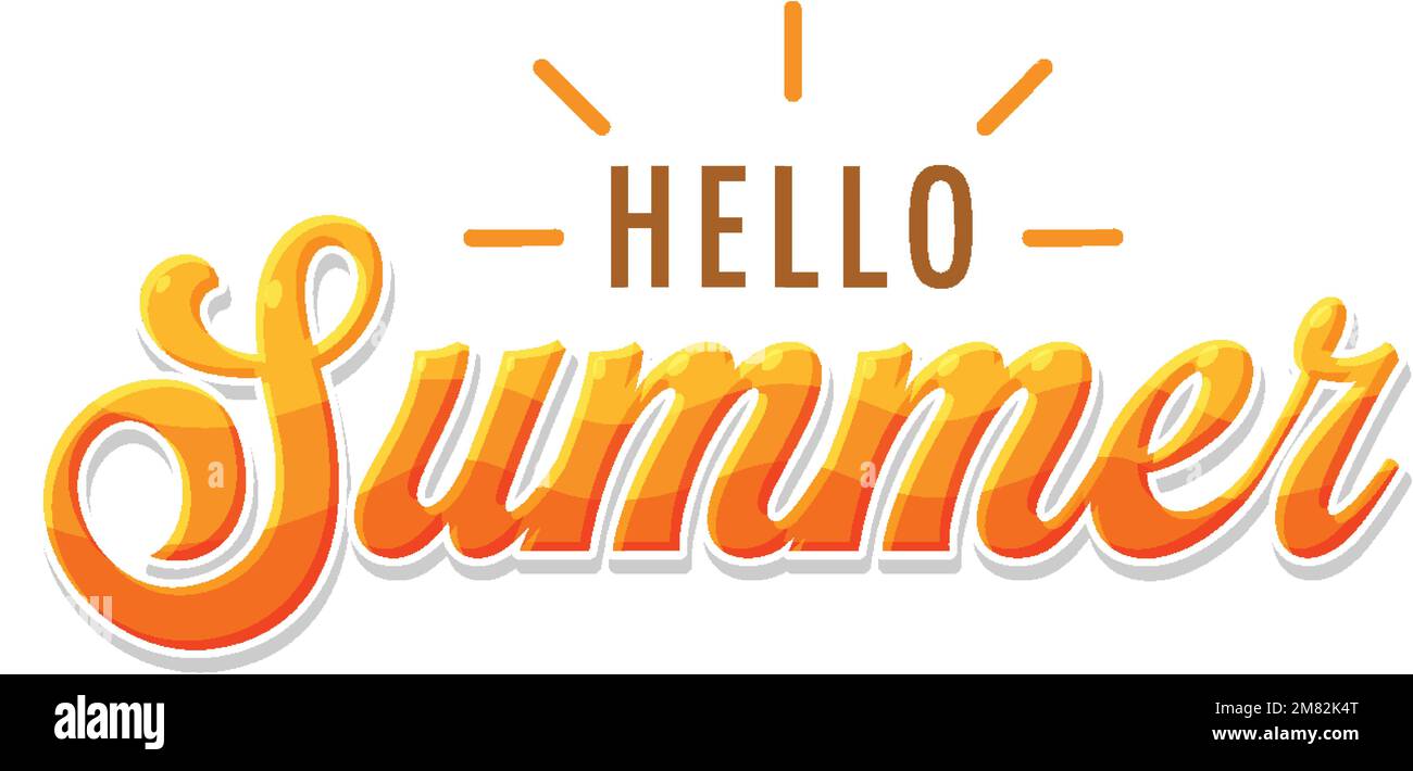 Hello summer text for banner or poster design illustration Stock Vector ...
