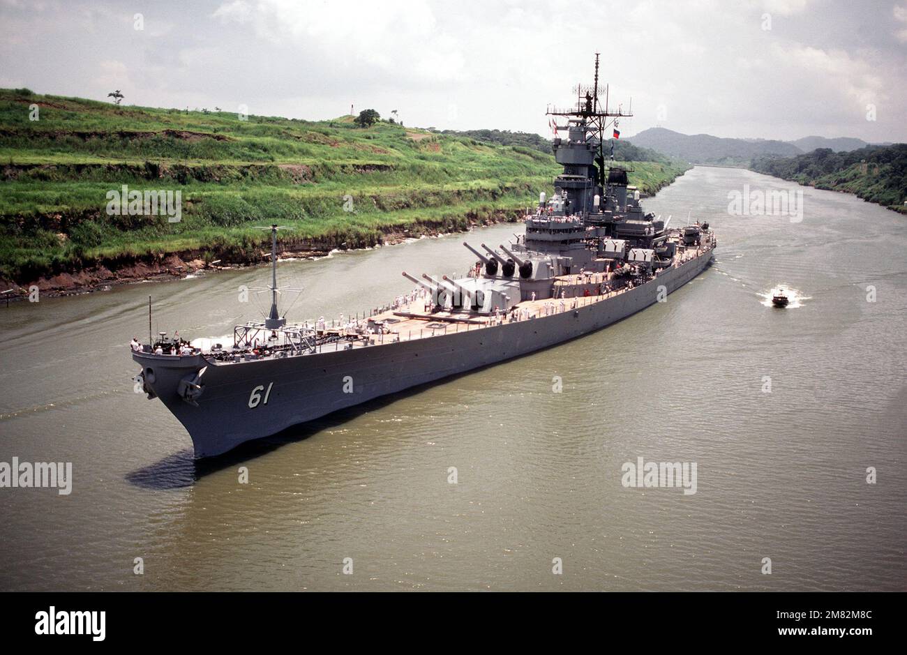 Elevated Port Bow View Of The Battleship Uss Iowa Bb 61 Passing Through The Gaillard Cut As It 2894