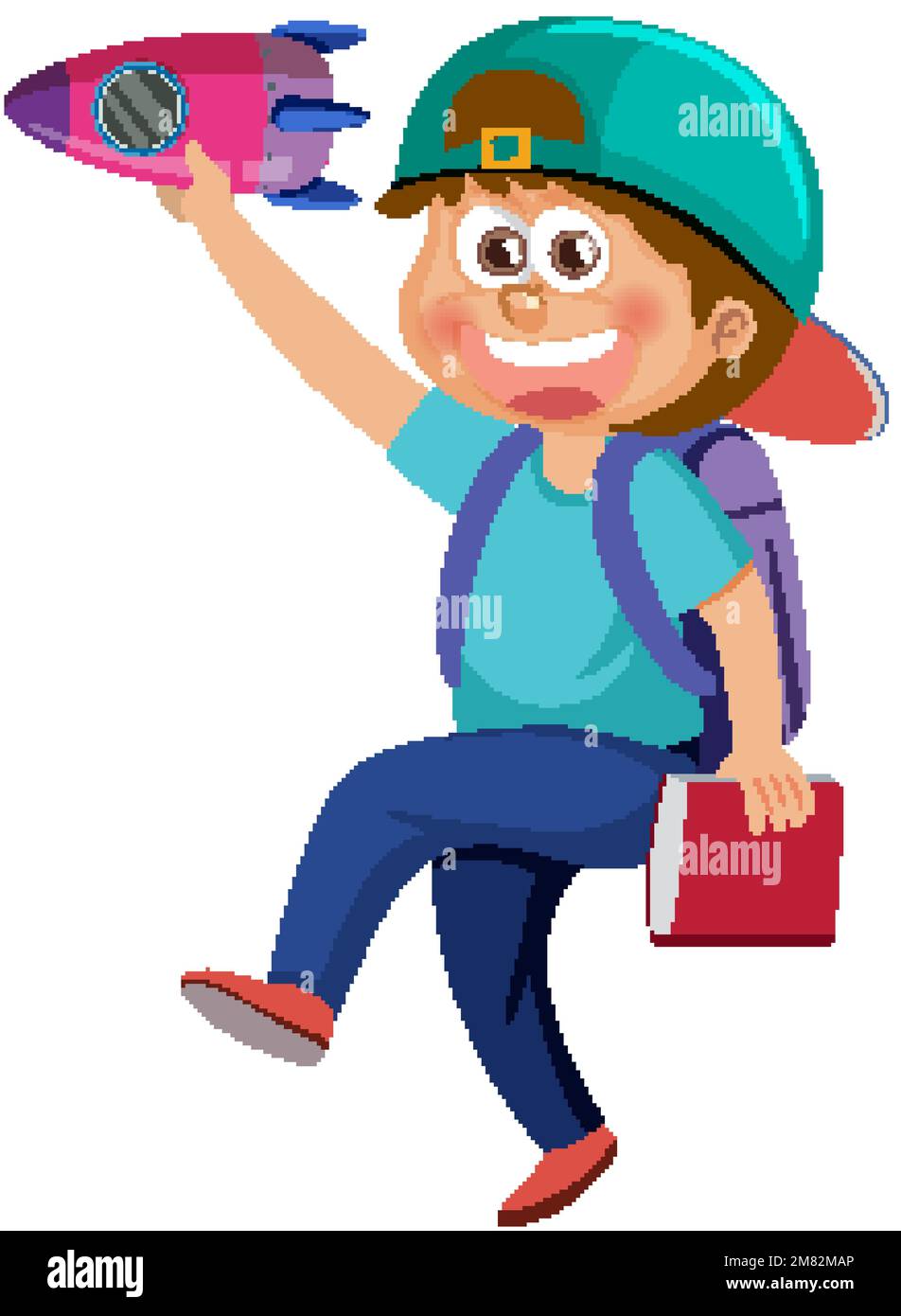 A boy playing toy rocket illustration Stock Vector Image & Art - Alamy
