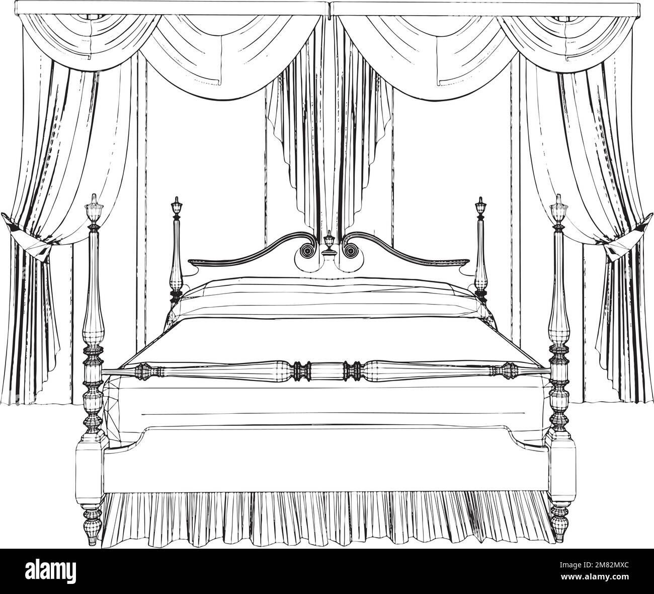 Antique Retro Bed Vector Stock Vector Image & Art - Alamy