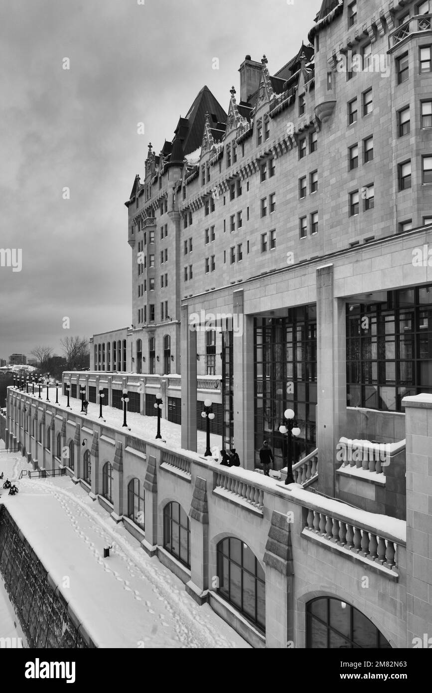 Le Fairmont, Chateau Laurier en hiver, Ottawa, Ontario, Canada Stock