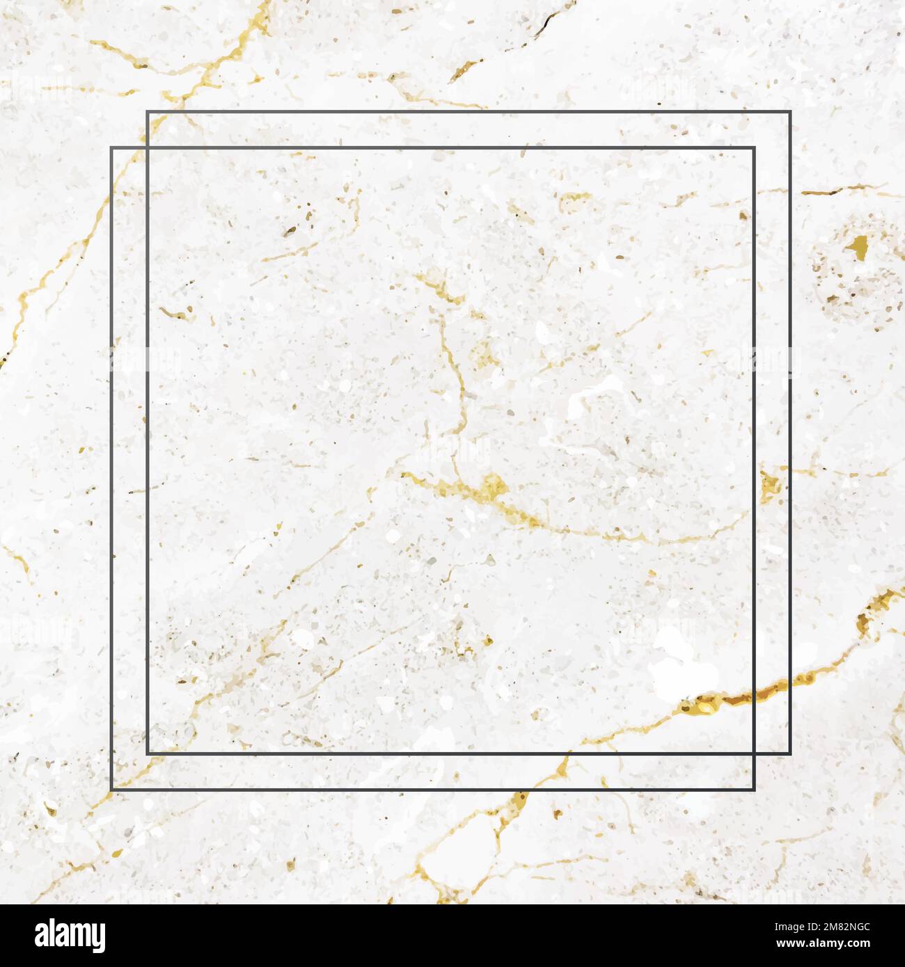 Square black frame on white marble background vector Stock Vector