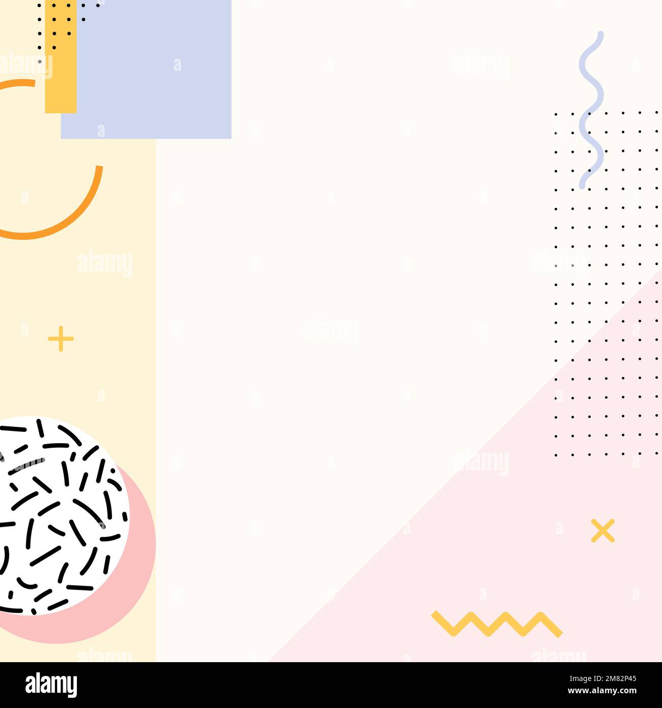 Pastel Memphis Instagram ad background vector Stock Vector
