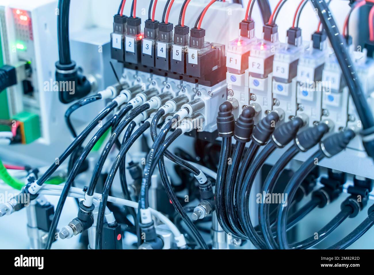 automatic pneumatic piston unit on industrial machine,automation compressed air factory