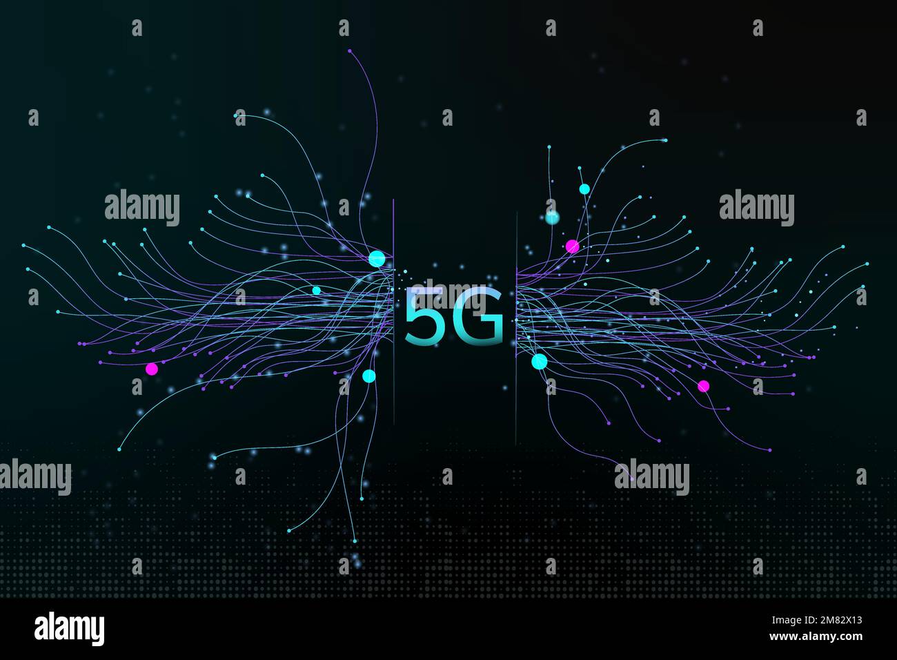 Technology particle dots vector 5G digital corporate background Stock Vector