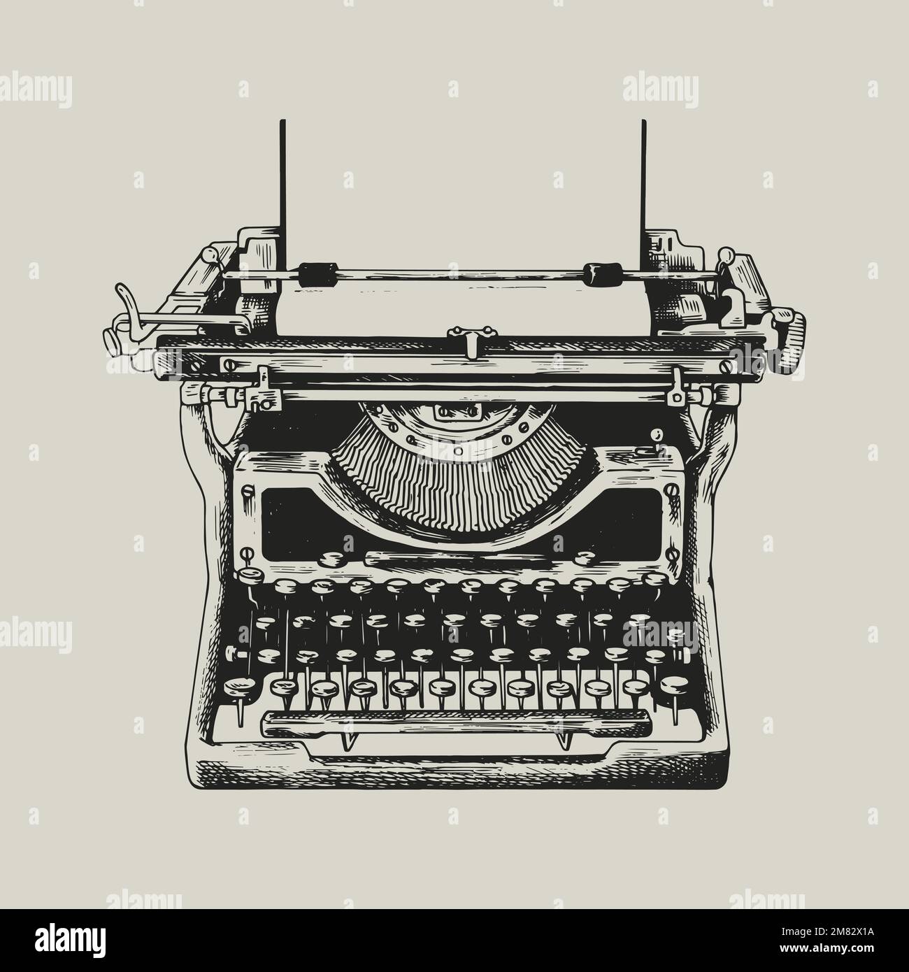 Retro typewriter logo vector business corporate identity illustration