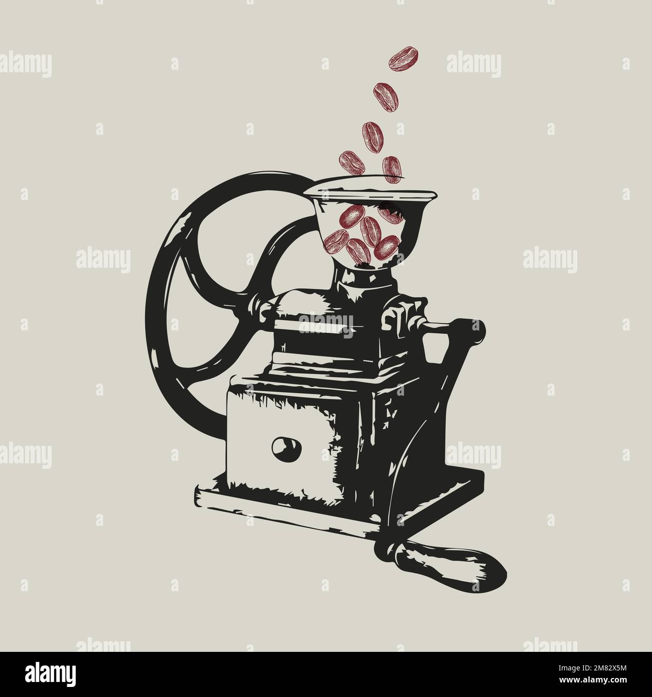Retro manual coffee grinder logo vector business corporate identity
