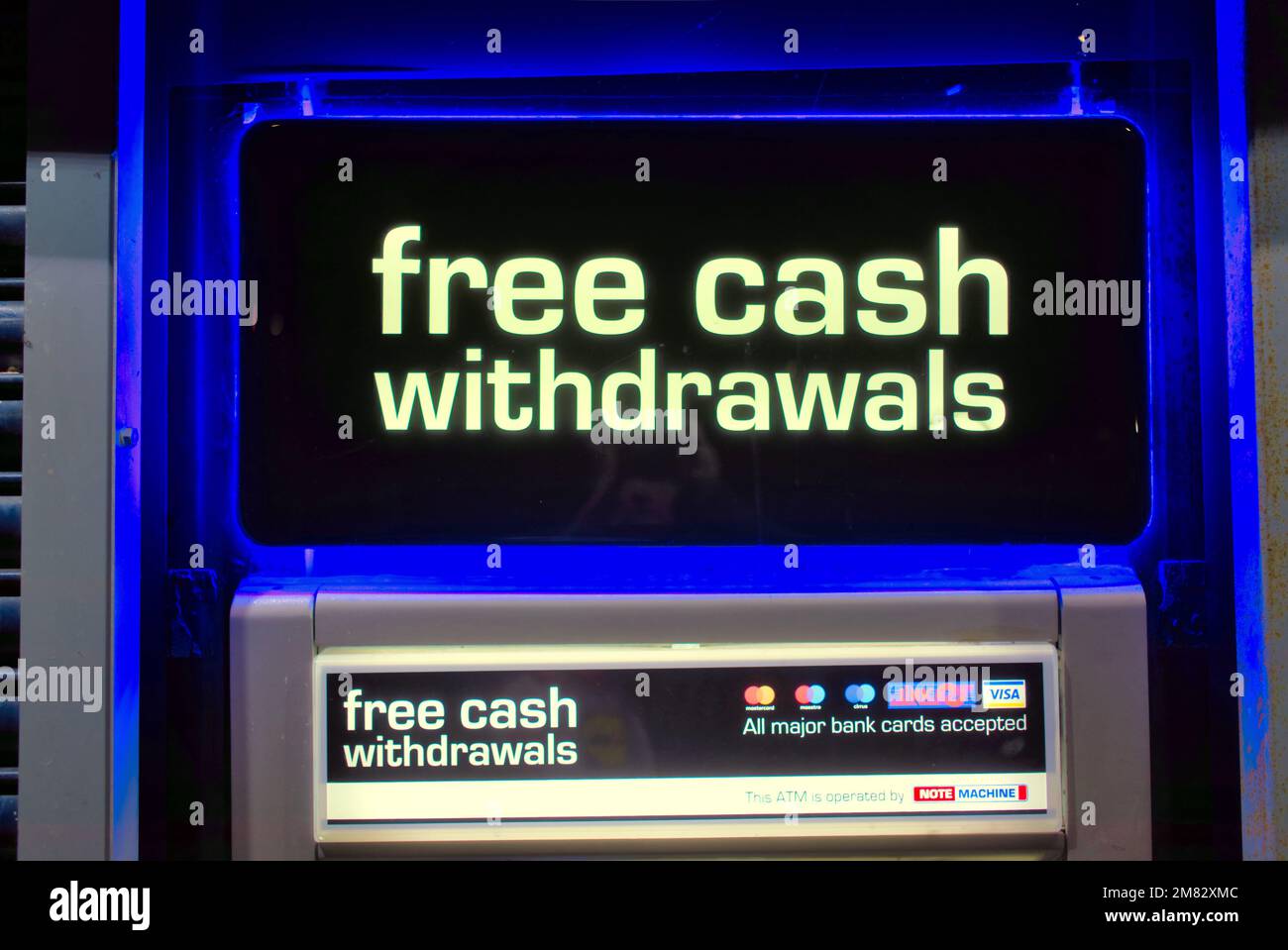 Close up of hole in the wall cash machine Stock Photo