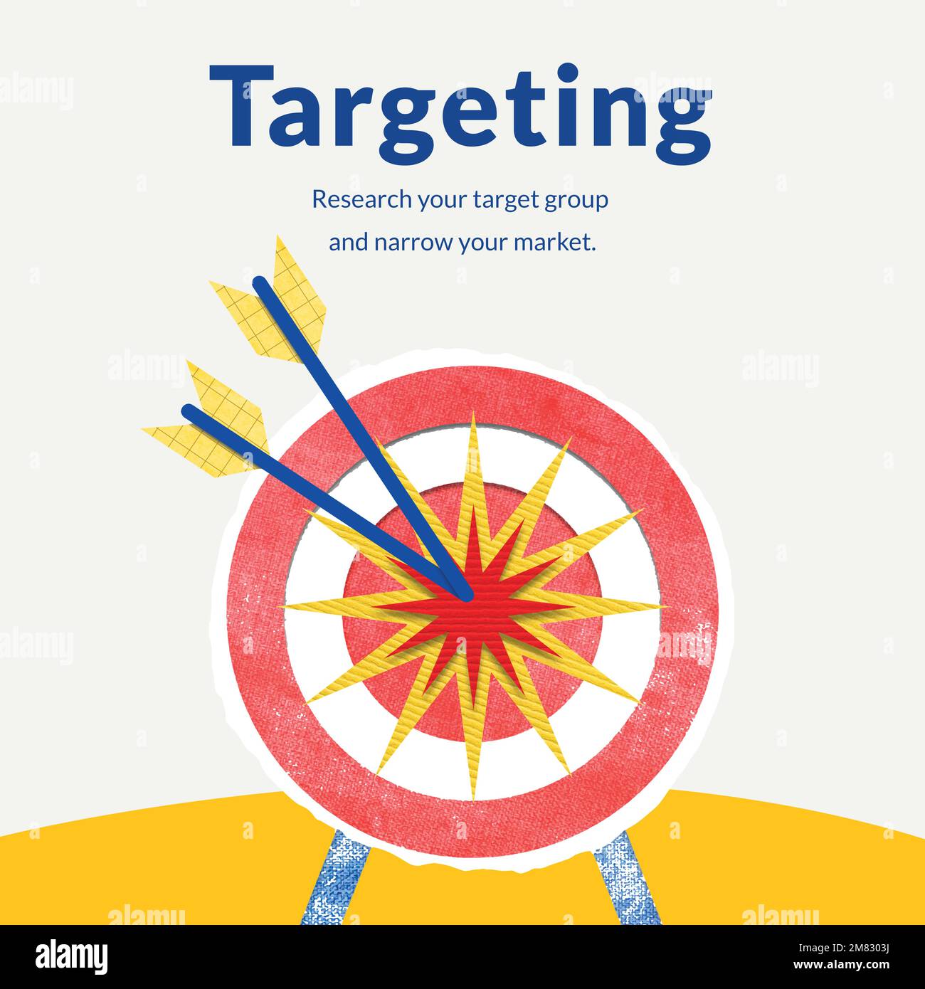 Market targeting business template vector with dart arrow graphic Stock