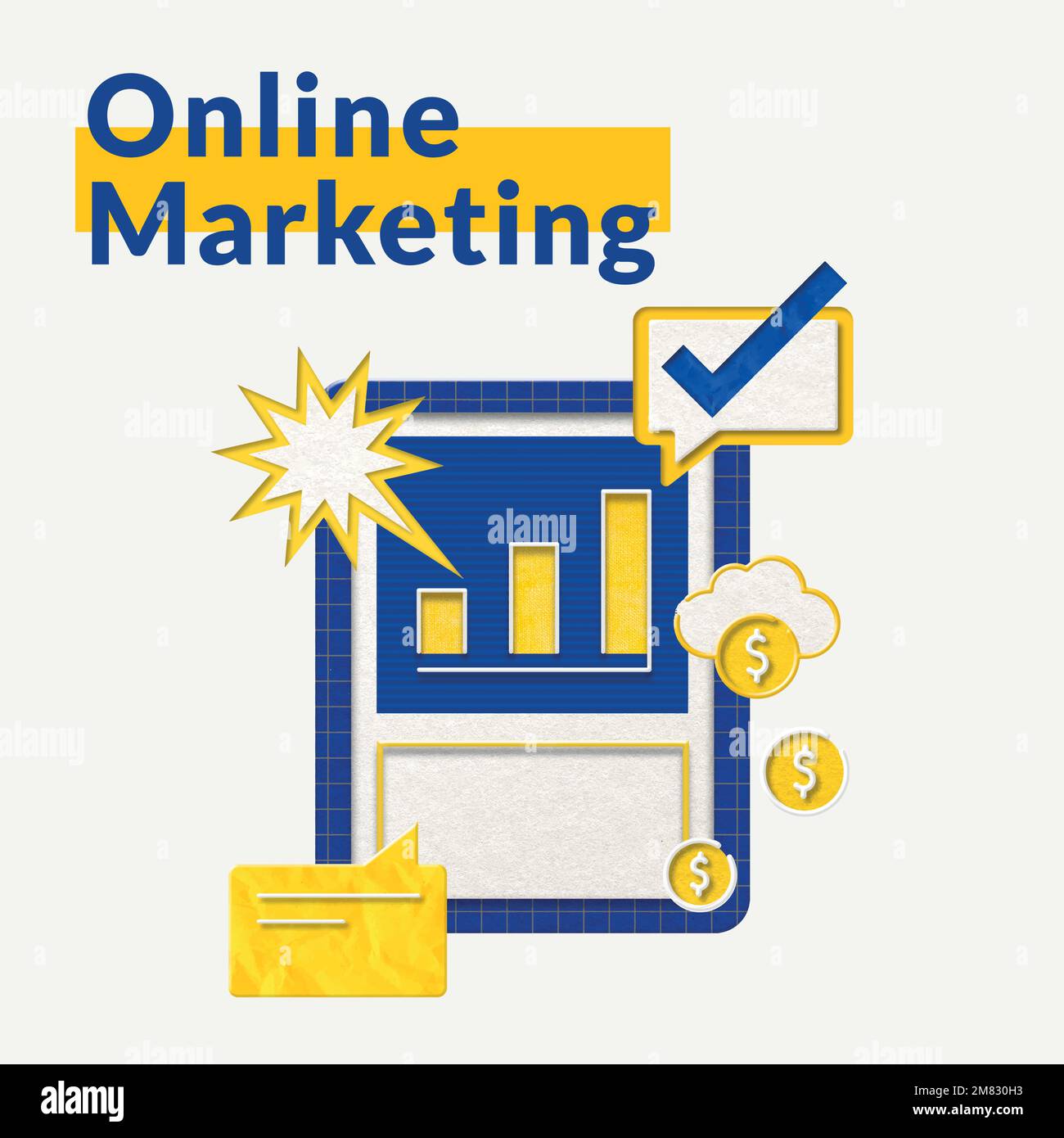 Online marketing business template vector with bar chart board graphic Chart Board Near Me