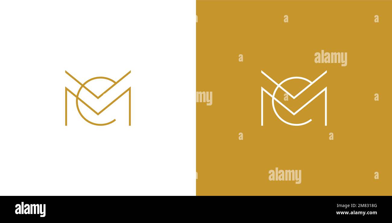 MC letter initial logo design sophisticated and modern 2 Stock Vector