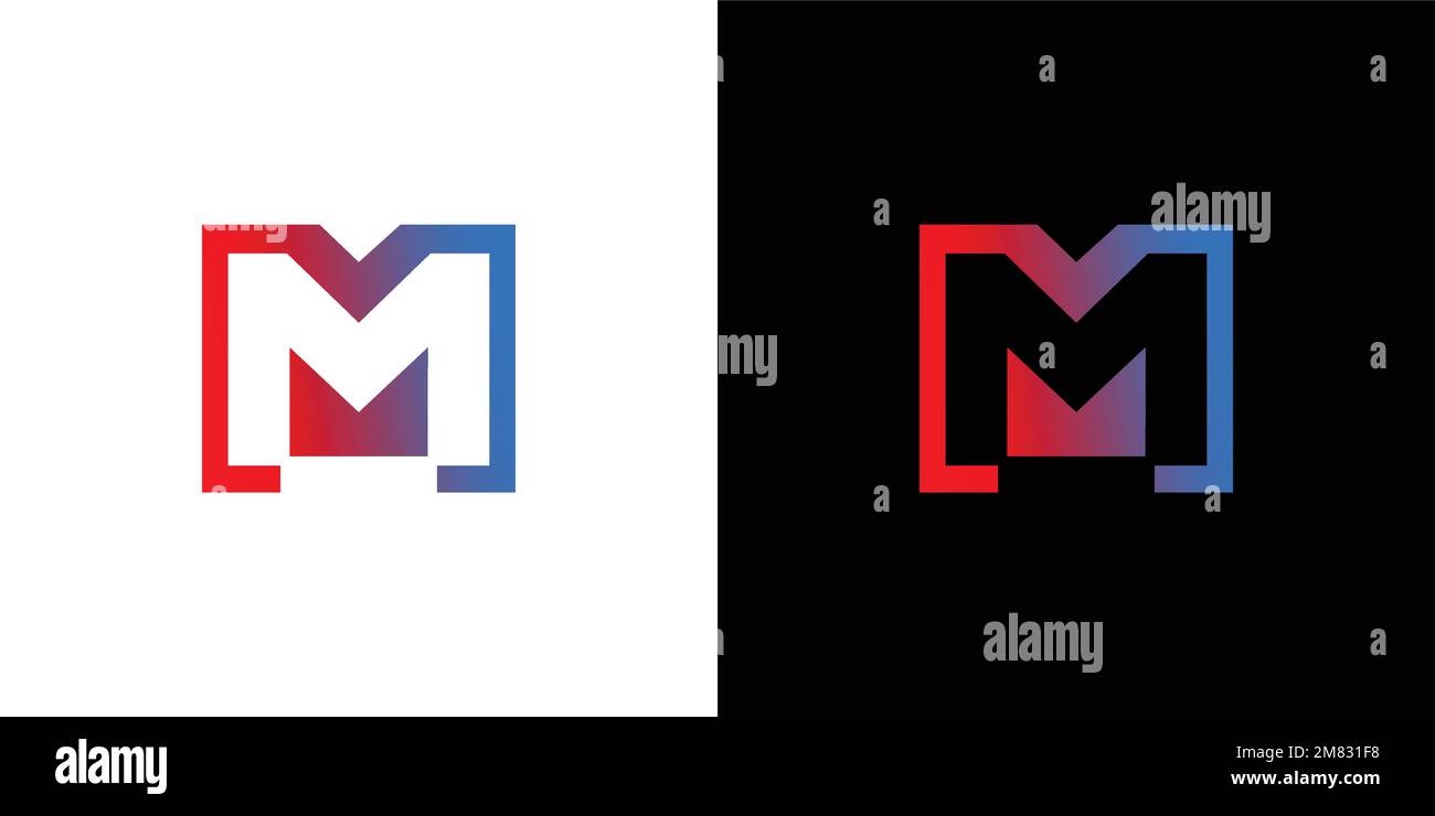 Modern and strong letter M initials logo design Stock Vector Image ...