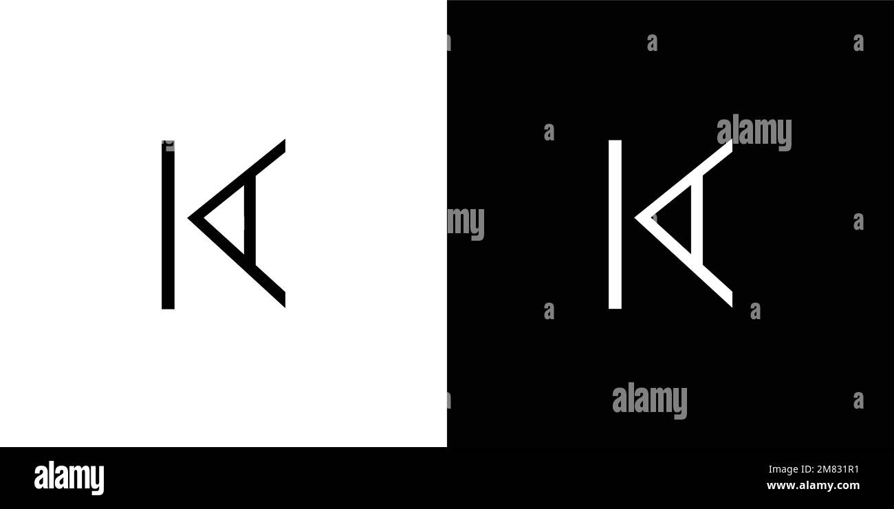 Modern and unique letter KA initials logo design Stock Vector