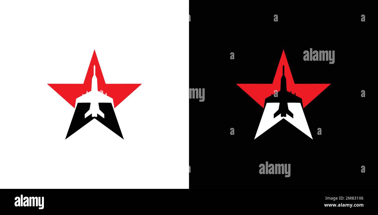 Powerful and modern Jet star logo design Stock Vector