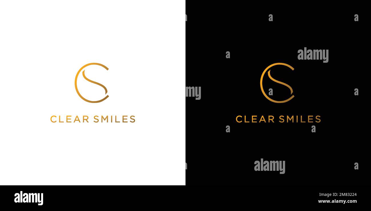 The initials logo letter CS is elegant and luxurious design Stock Vector