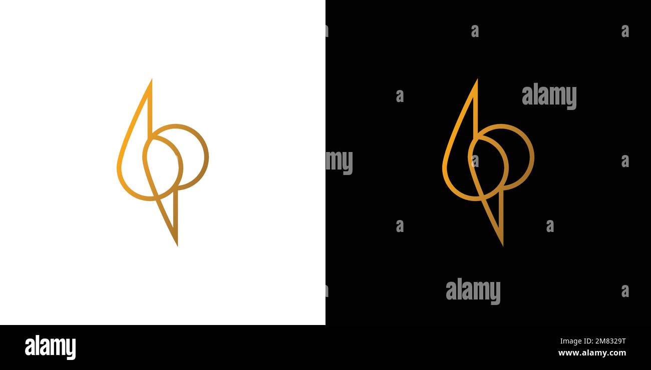 Unique and modern BP logo design Stock Vector