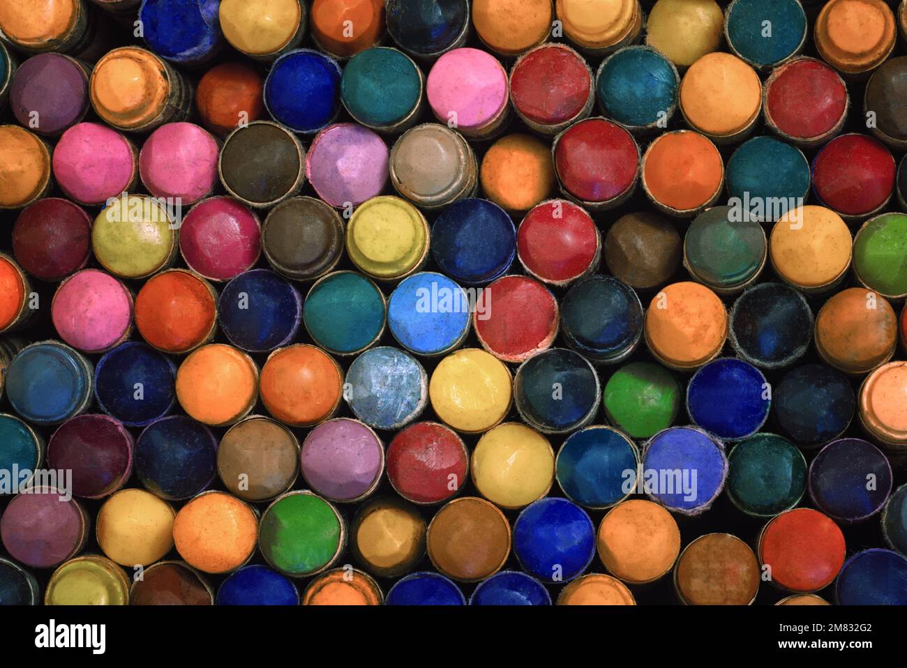 Used Crayons Stock Photo