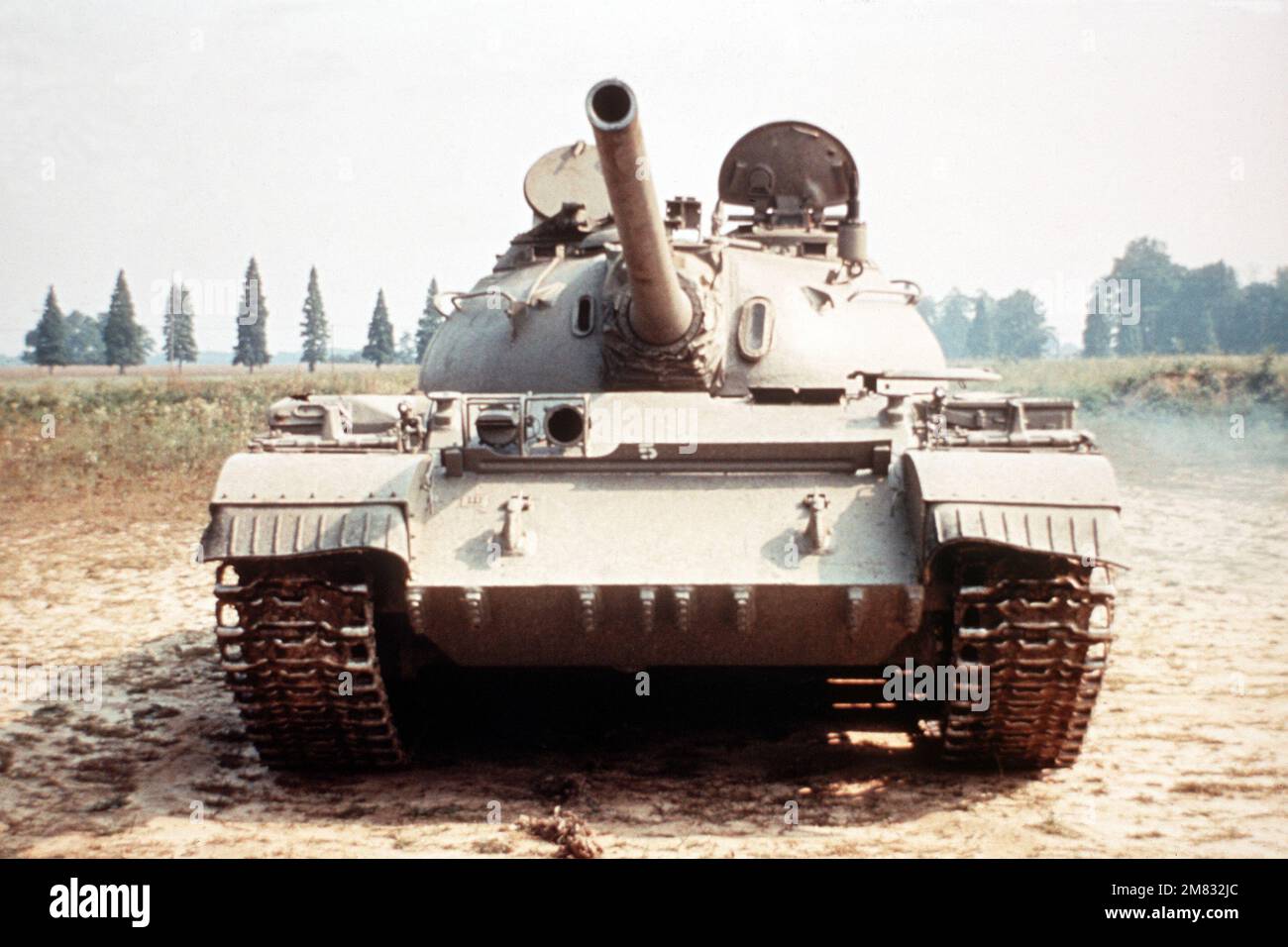 Front view of a Soviet-built T-54 main battle tank. Country: Unknown Stock Photo