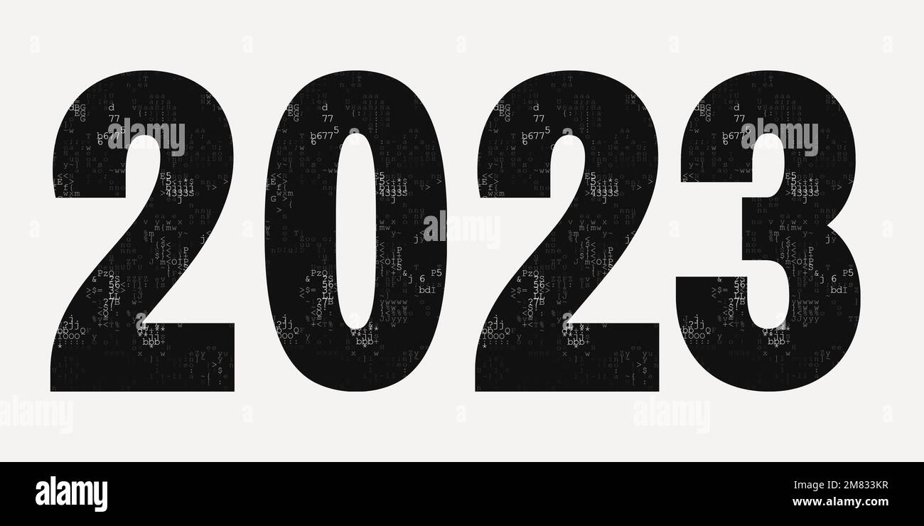2023 text design using mosaic letters. Brochure design template, card ...