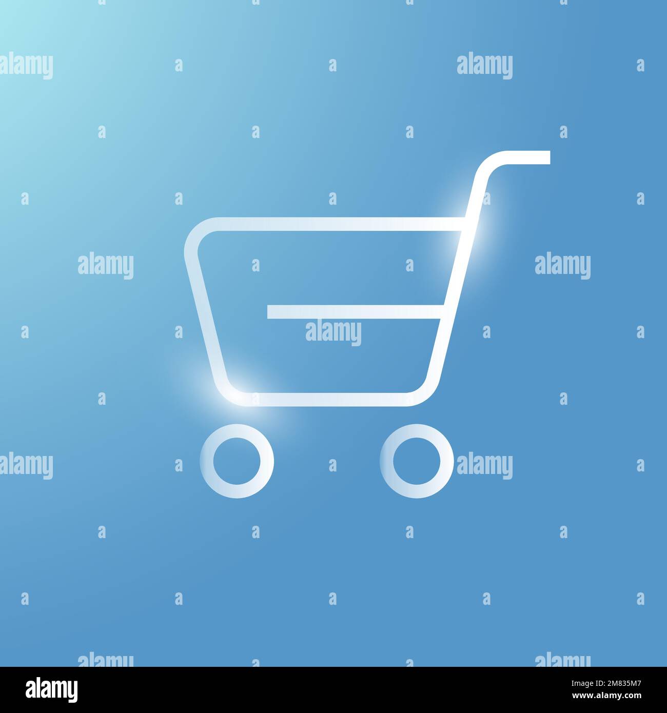 Shopping cart vector technology icon in silver on gradient background Stock Vector