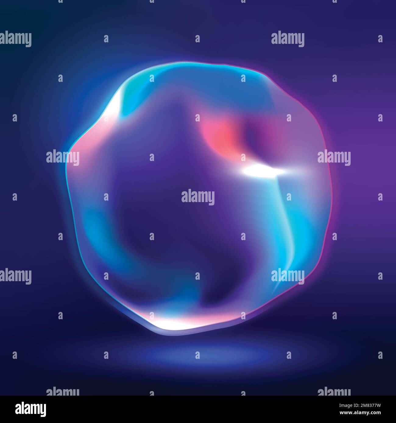 Virtual assistant technology circle vector graphic in neon pink Stock Vector
