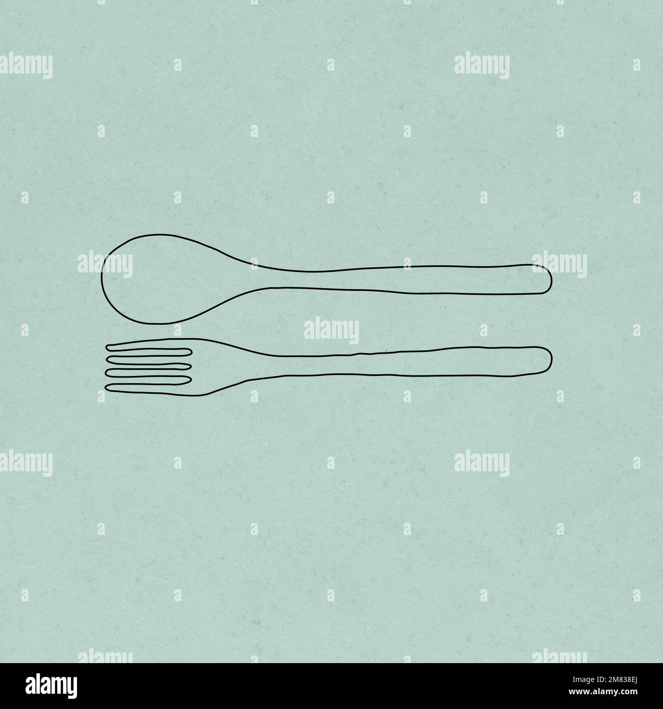 Spoon and fork vector doodle illustration zero waste lifestyle Stock Vector