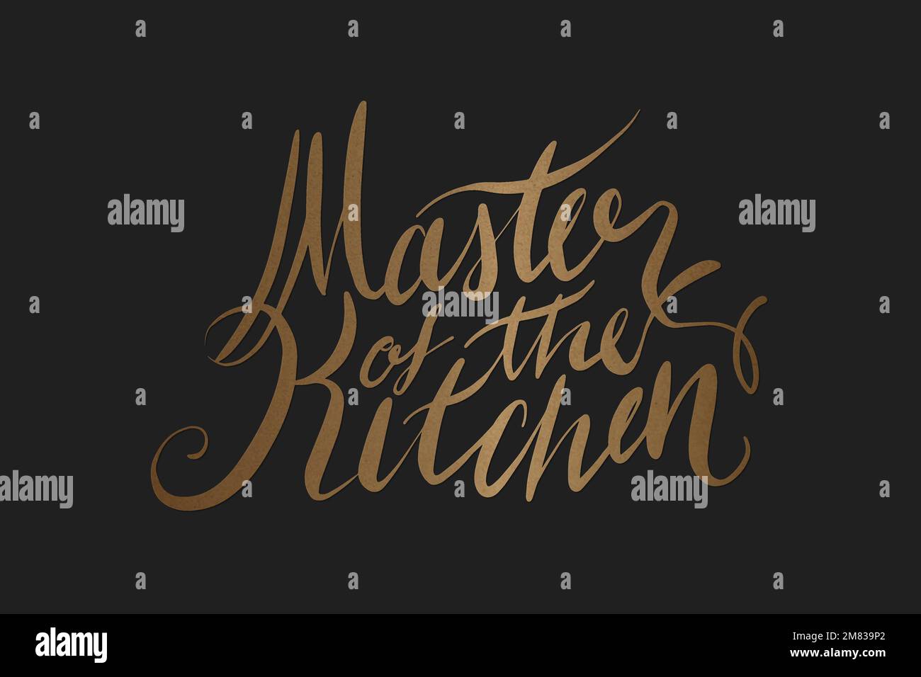 Text Master of the kitchen retro typography vector Stock Vector