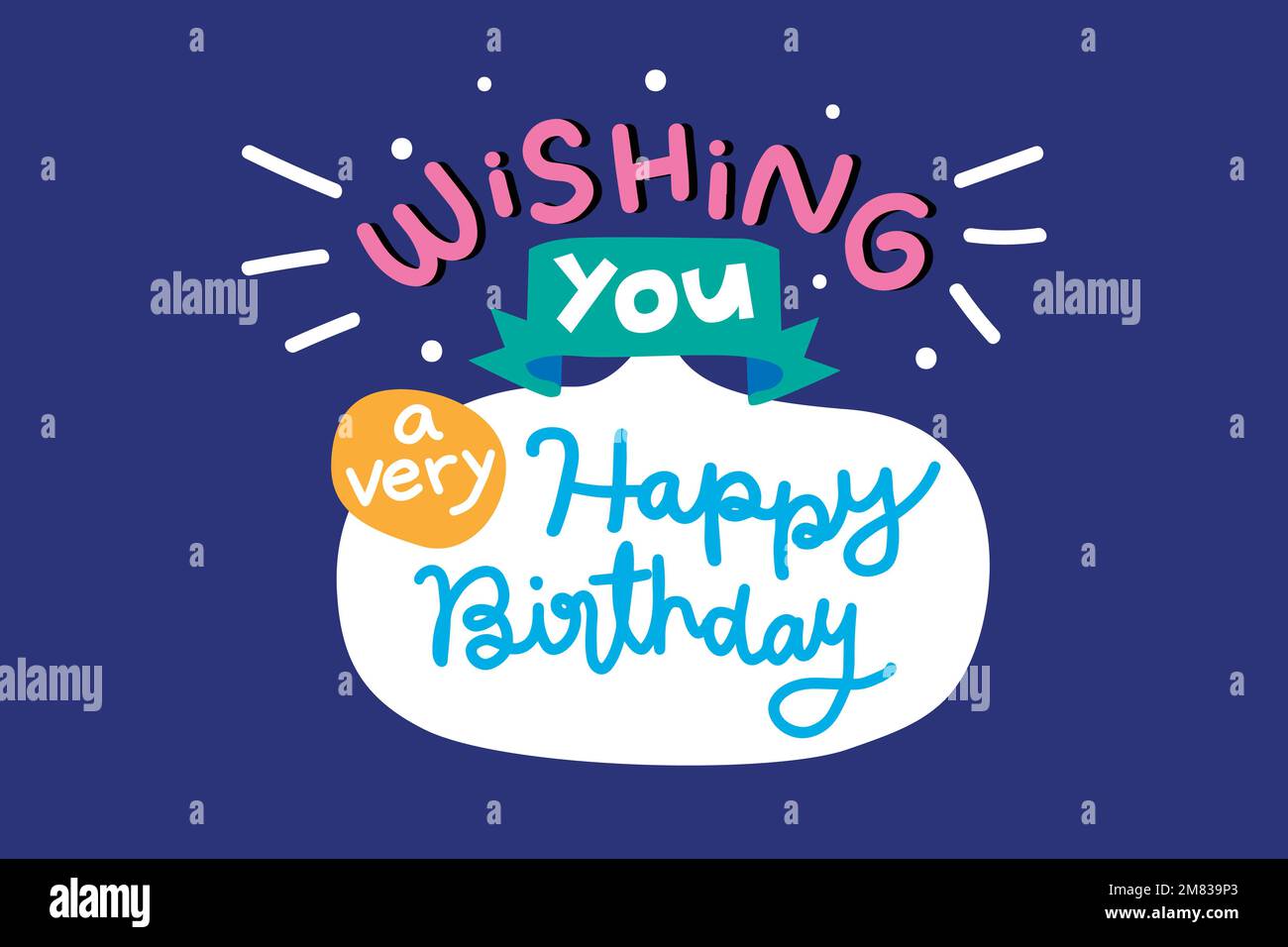 Happy birthday wish message calligraphy vector Stock Vector Image & Art
