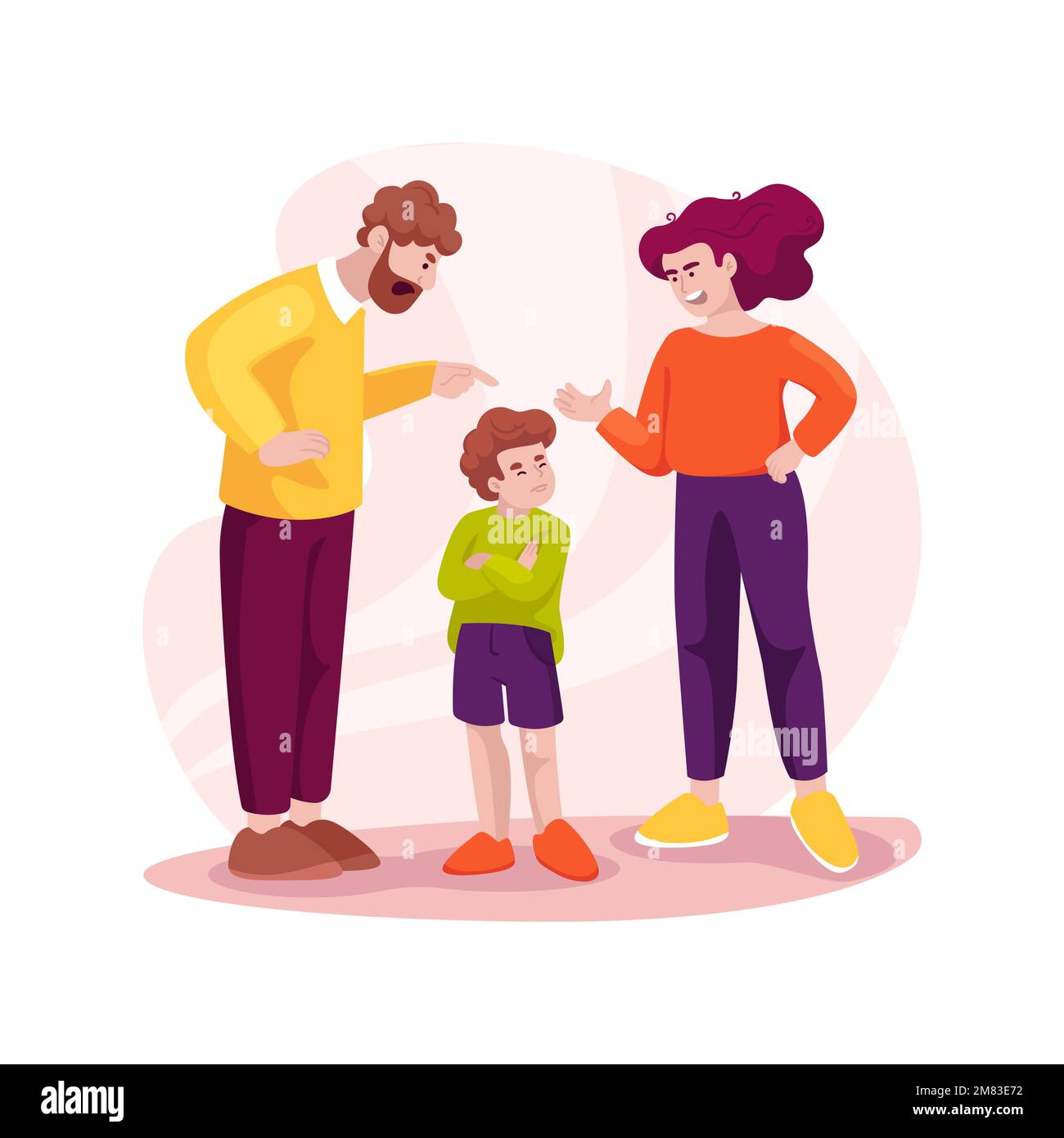 Family fight isolated cartoon vector illustration. Stock Vector