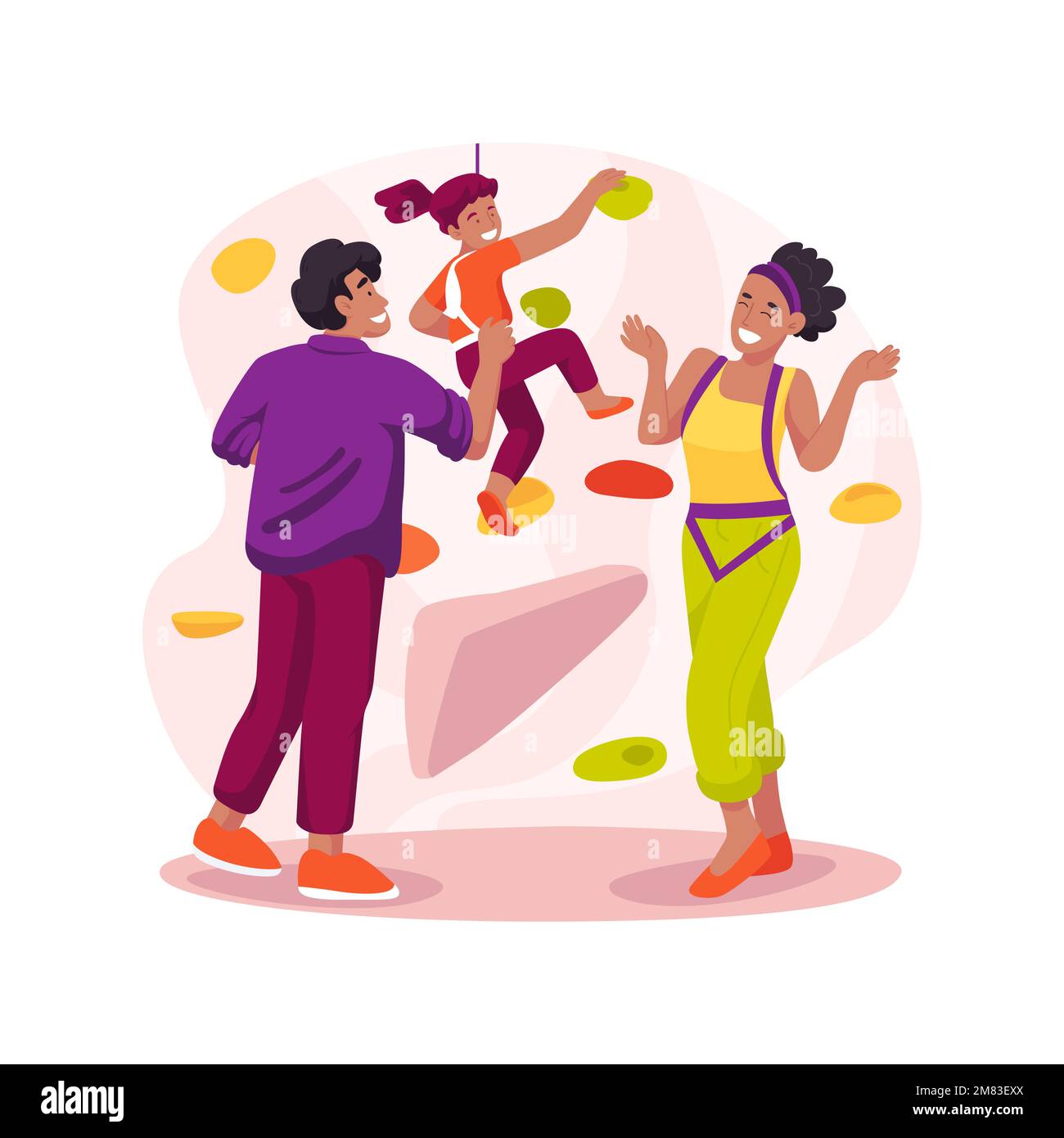 Bouldering isolated cartoon vector illustration Stock Vector Image