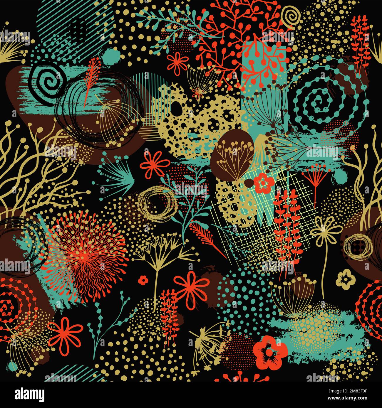 Colored graphic seamless pattern. Vector illustration Stock Vector ...
