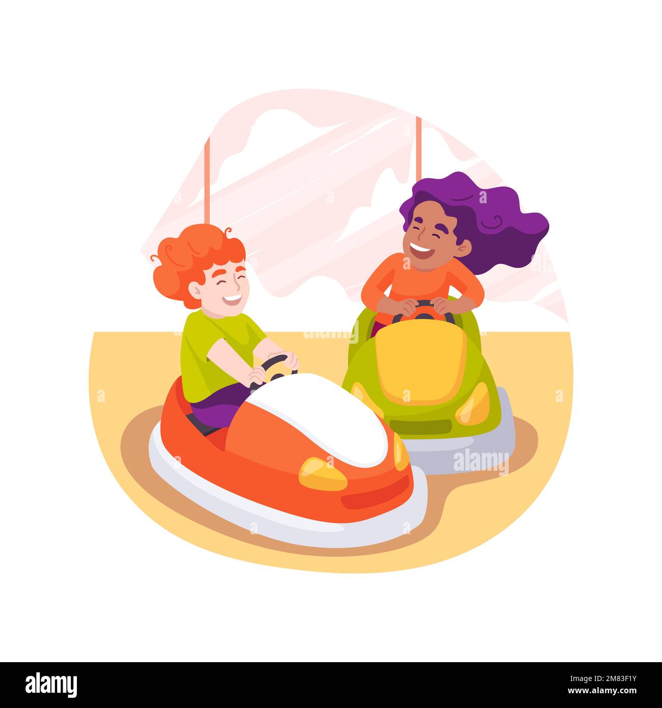 Bumper cars isolated cartoon vector illustration Stock Vector Image ...