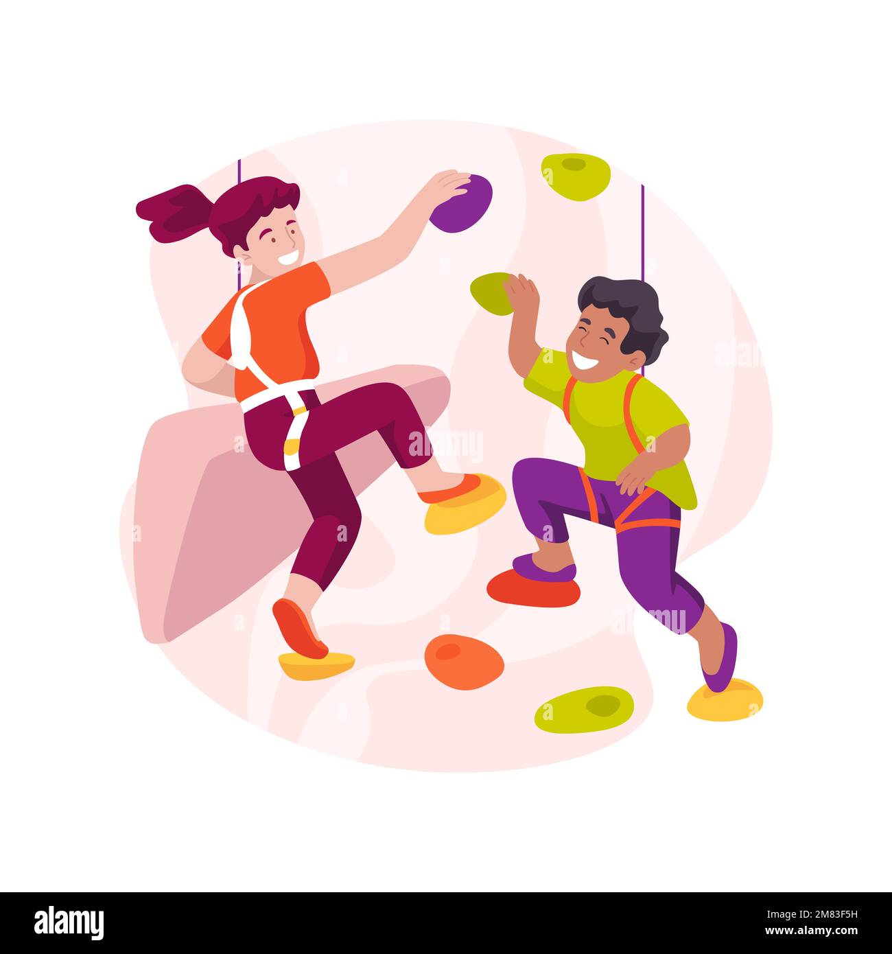 Rock climbing wall isolated cartoon vector illustration Stock Vector