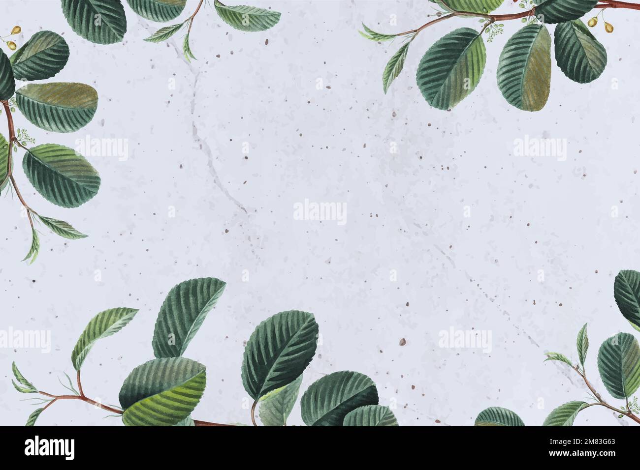 Green leaf frame vector floral background Stock Vector