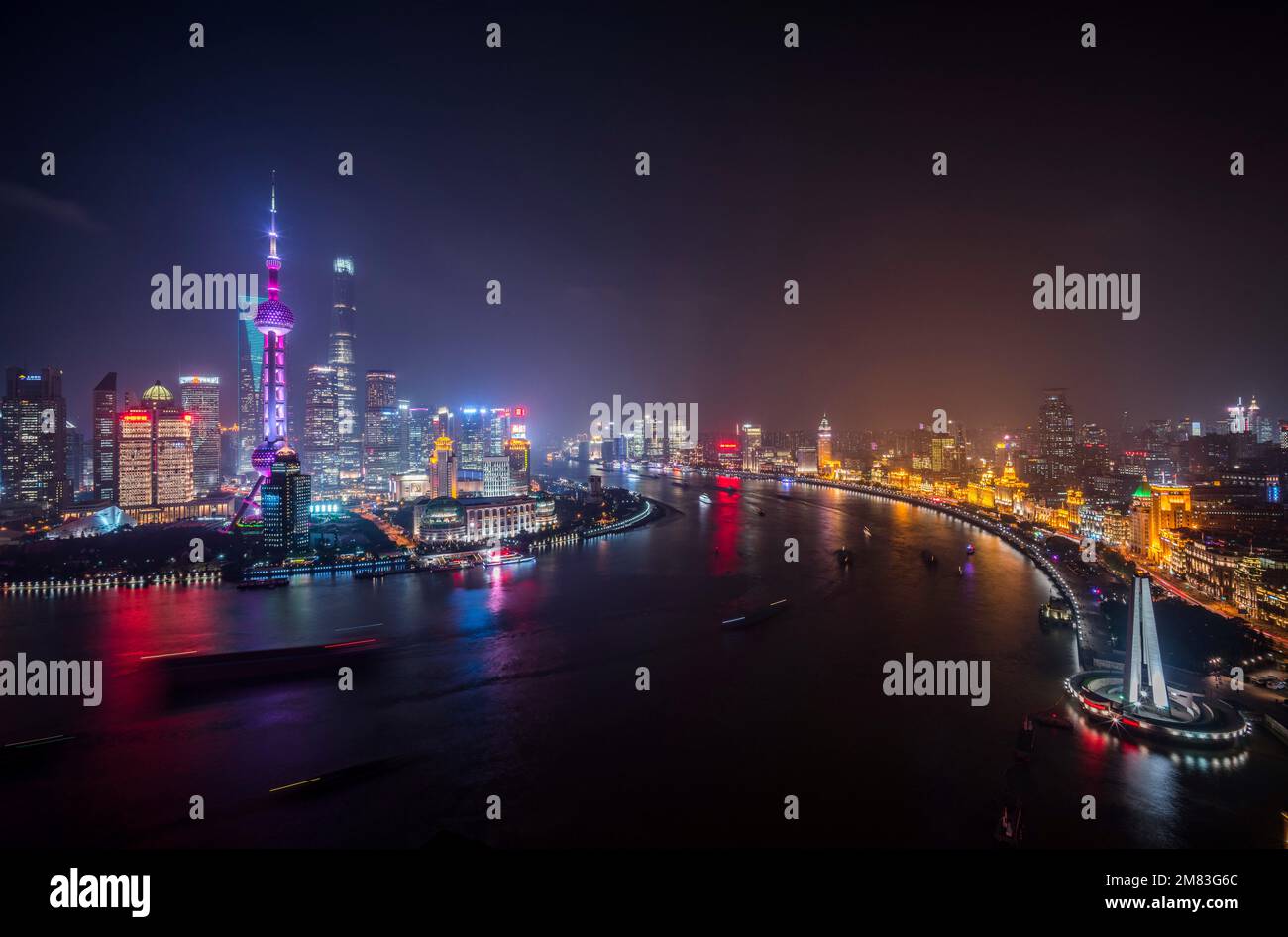 Overlooking shanghai night view hi-res stock photography and images - Alamy