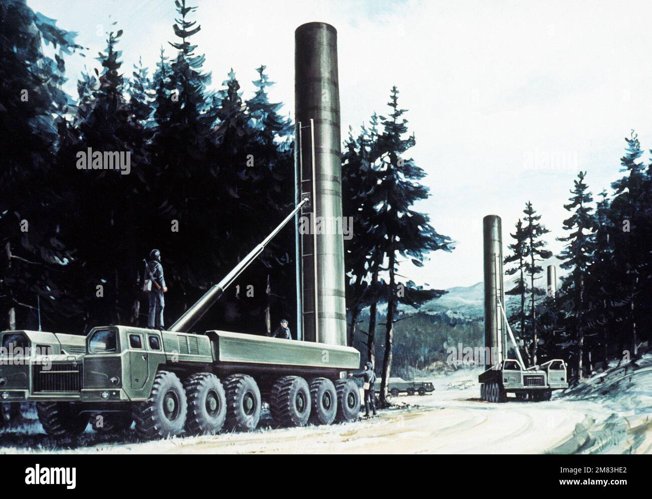 Artist's concept of Soviet SS20 mobile longer range intermediaterange