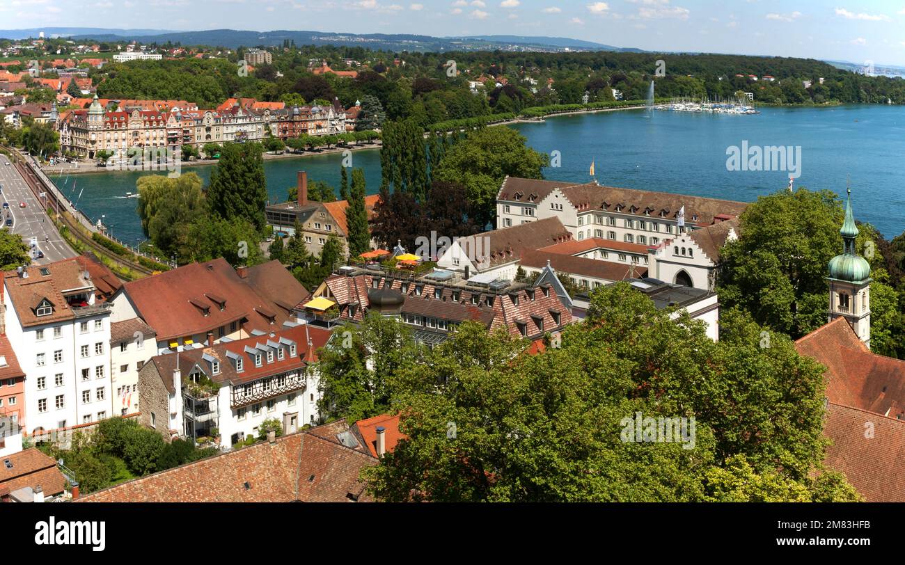 Ansicht von Konstanz mit Bodensee Stock Photo