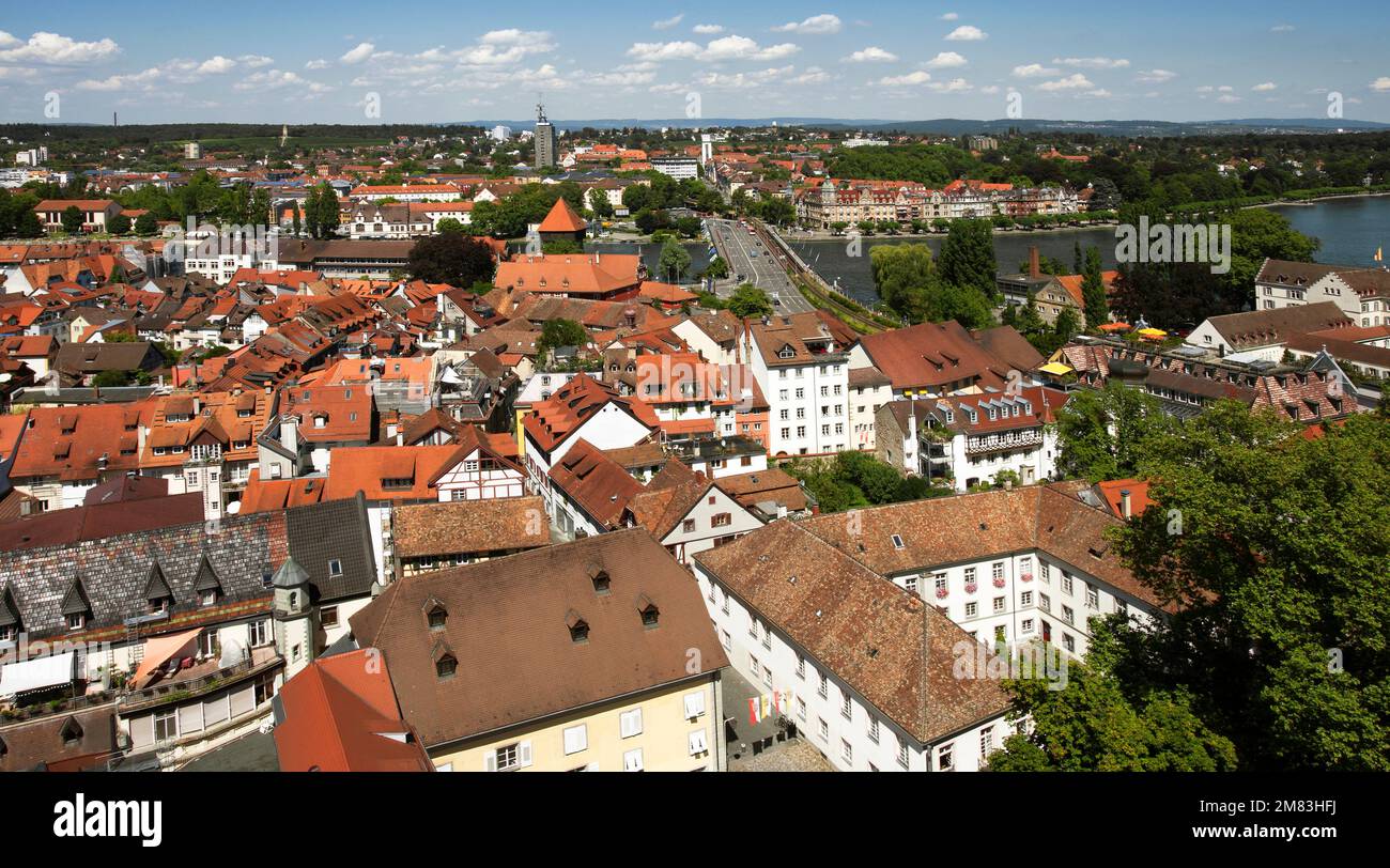 Ansicht von Konstanz mit Bodensee Stock Photo