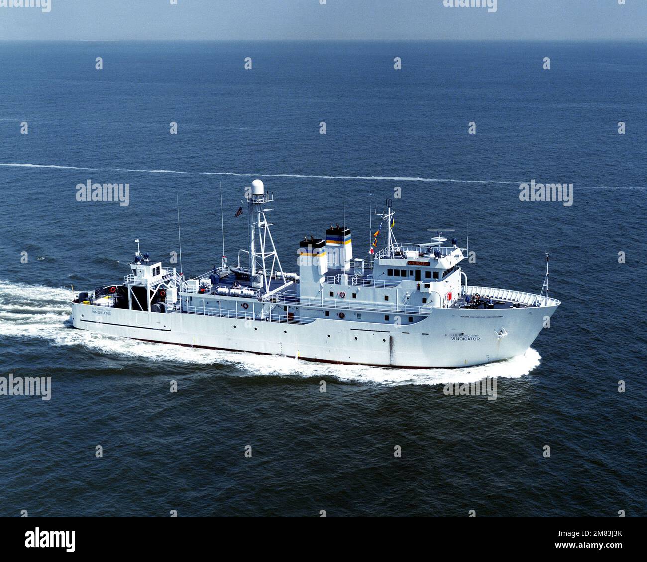 An aerial starboard bow view of the Stalwart class ocean surveillance