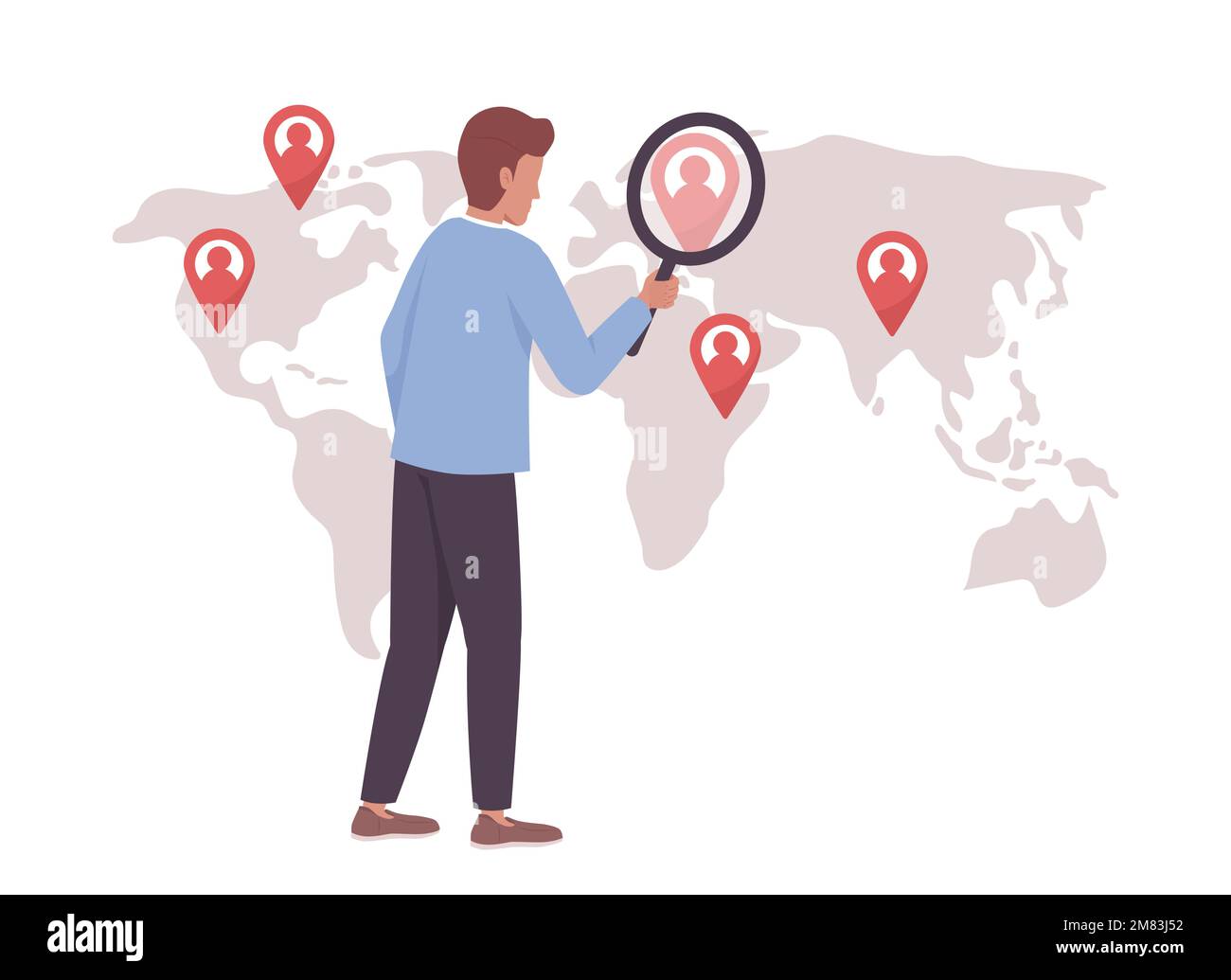 International human resource manager flat concept vector illustration Stock Vector