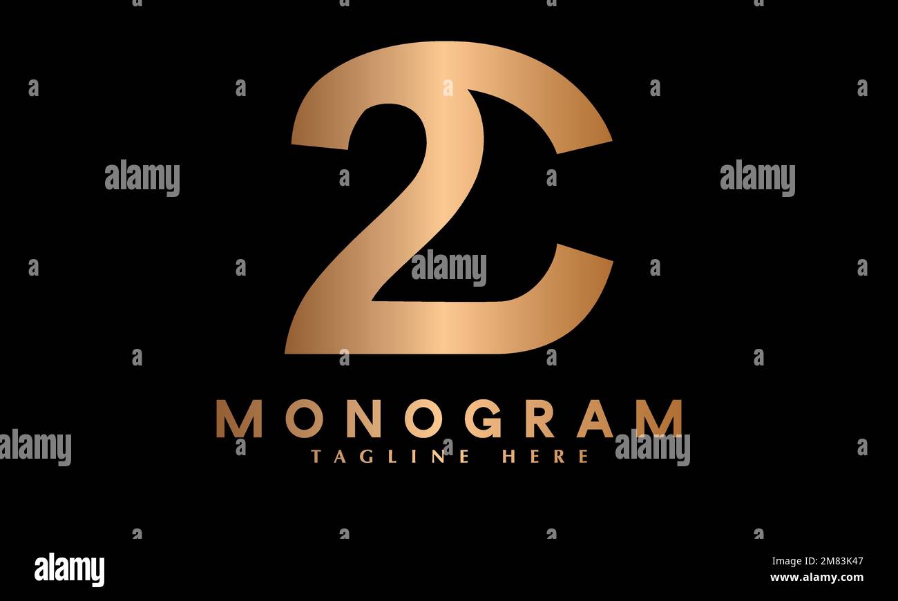Alphabet 2c or two C modern letter abstract monogram vector logo ...