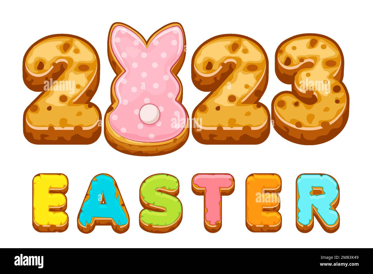 Vector card with inscription from Easter cookies. Stock Vector